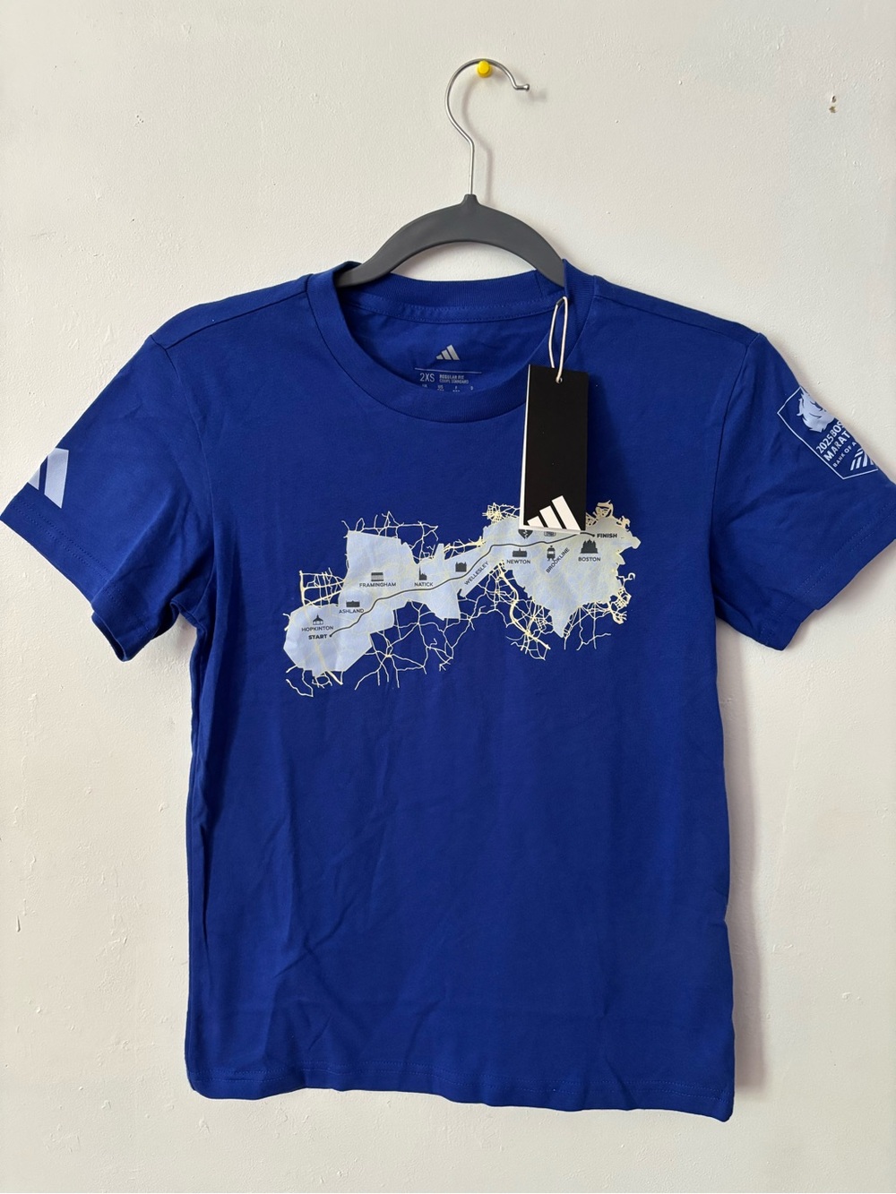 Adidas Boston Marathon Blue Shirt